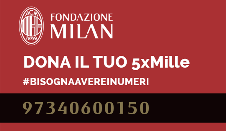 Fai gol: dona il 5xMille a Fondazione Milan
