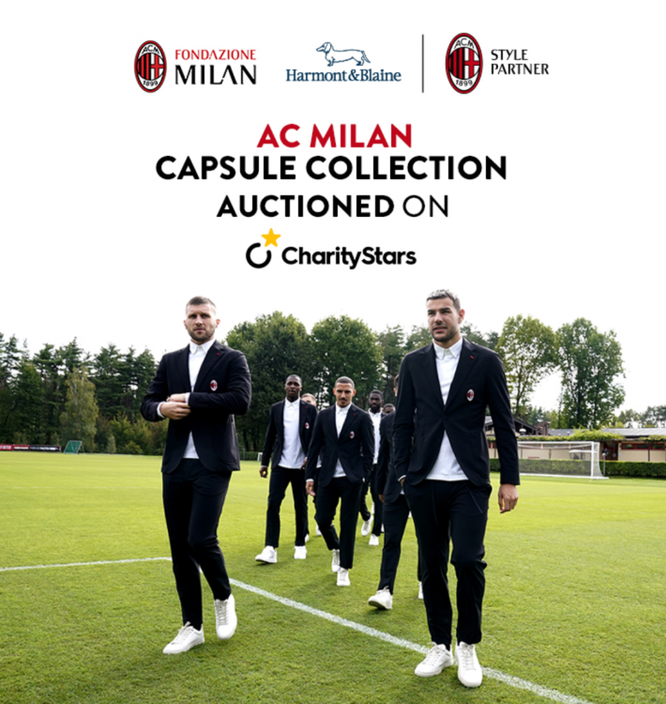 La nuova capsule collection Harmont & Blaine per AC Milan all’asta su Charitystars a sostegno di Fondazione Milan