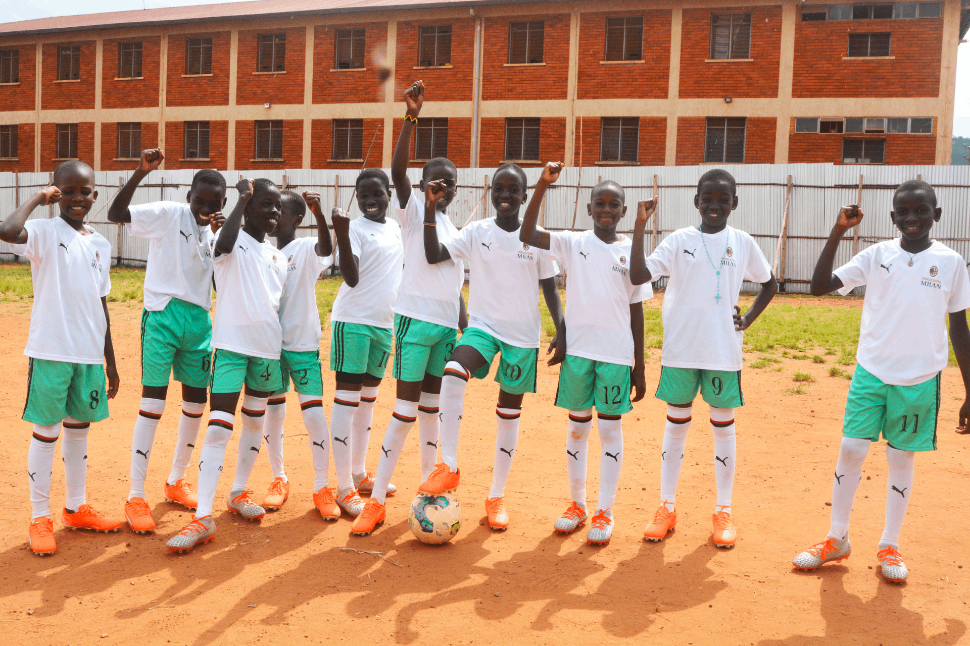 Children taking part in football